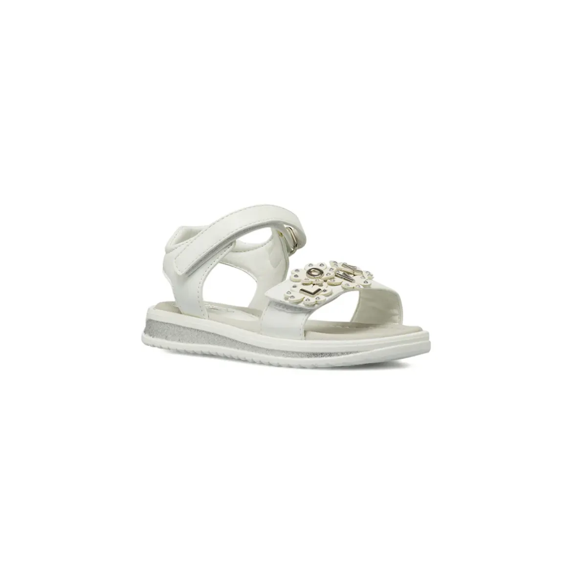 Sandali bianchi da Bambina con fiori strass Le scarpe di Alice