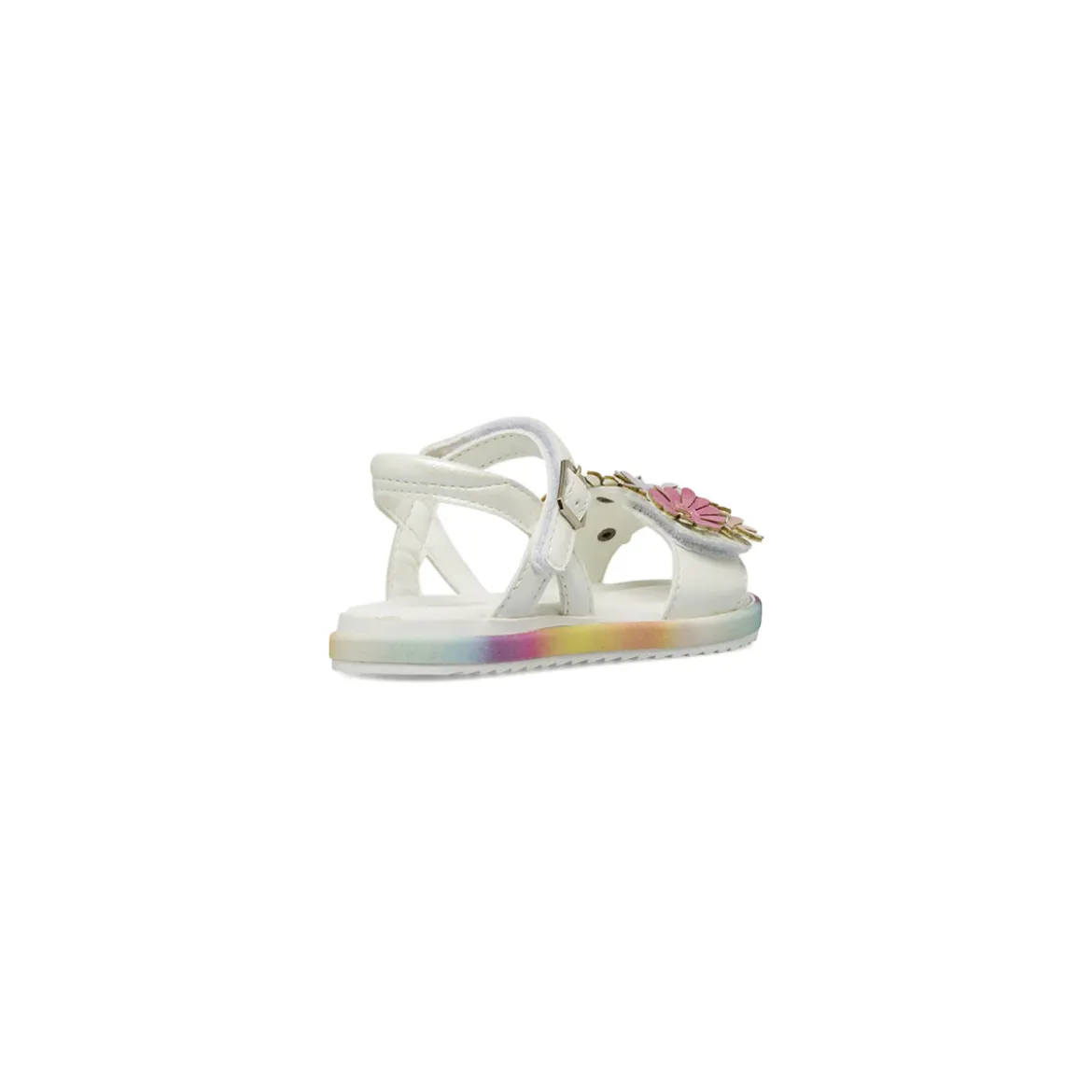 Sandali bianchi da Bambina con dettaglio arcobaleno Le scarpe di Alice