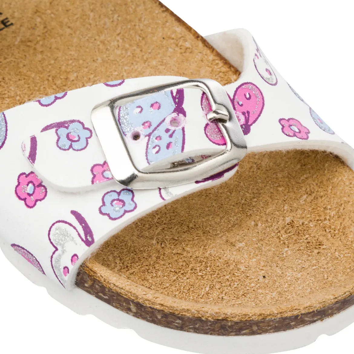Sandali Bianchi da Bambina con stampa farfalle in contrasto Settenote