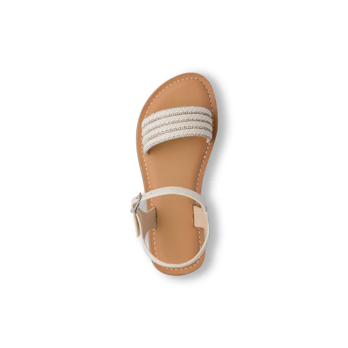 Sandali Bianchi da Bambina con fascia e Strass Dieci Baci