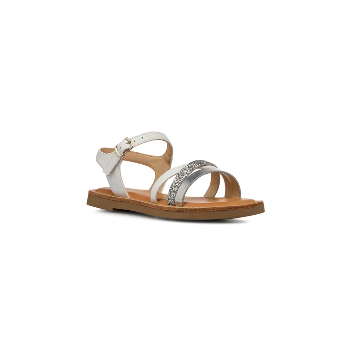 Sandali Bianchi da Bambina con dettaglio Glitter Dieci Baci