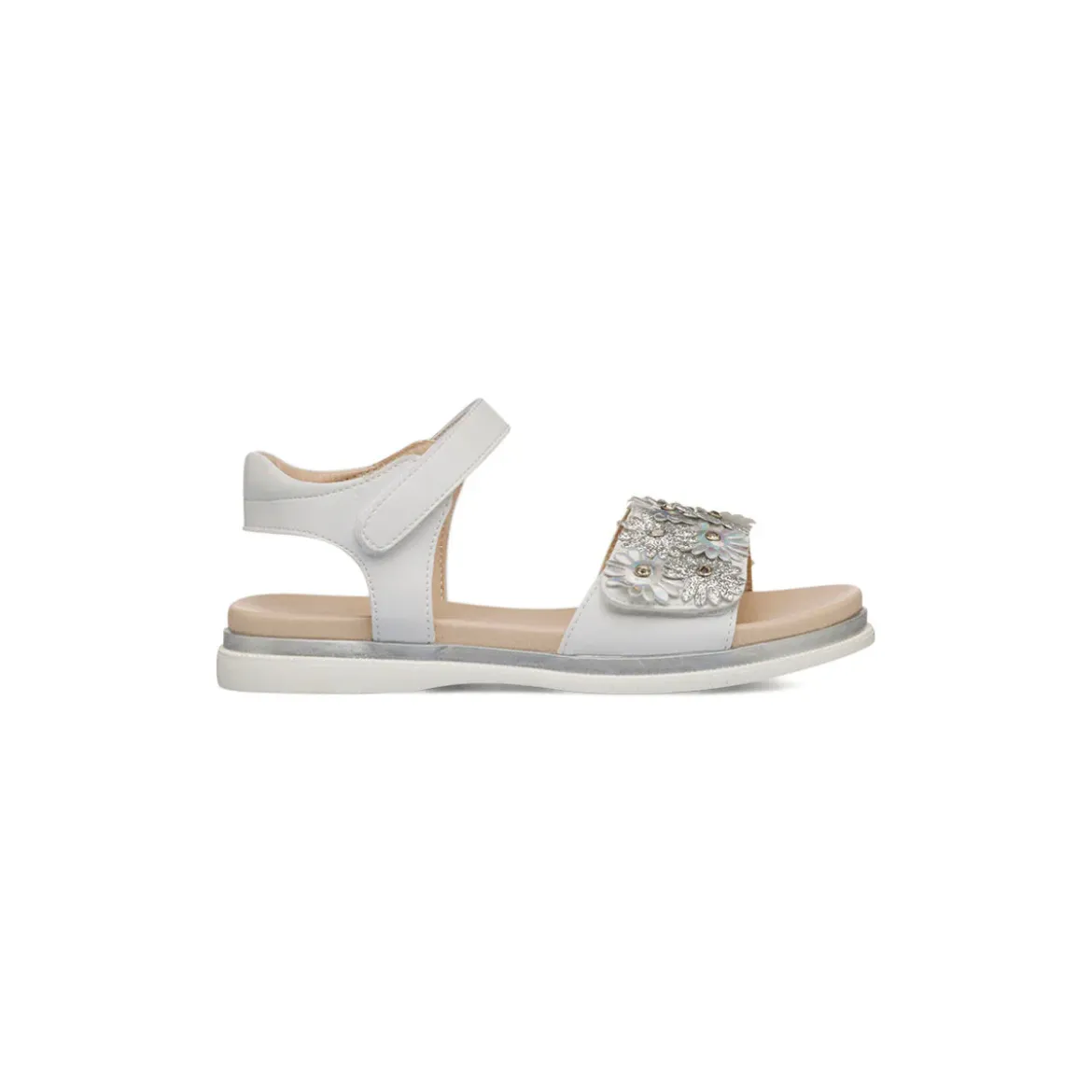 Sandali bianchi da Bambina con fiori e glitter Dieci Baci