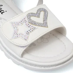 Sandali bianchi da Bambina Dieci Baci con stelle e cuori