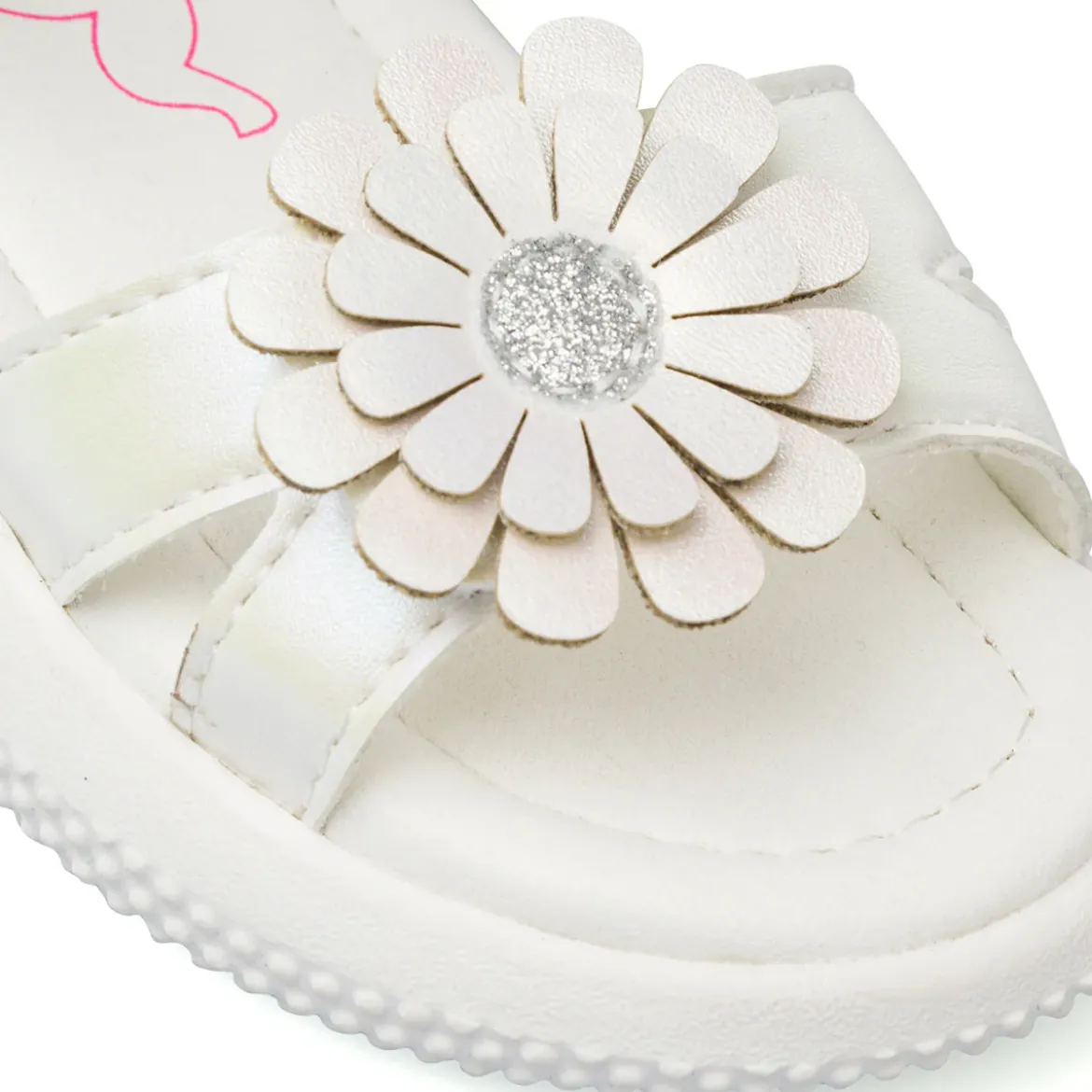 Sandali Bianchi da Bambina Primi Passi con fiore in rilievo Le scarpe di Alice