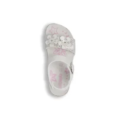 Sandali bianchi da Ragazza con glitter e sottopiede in pelle Settenote