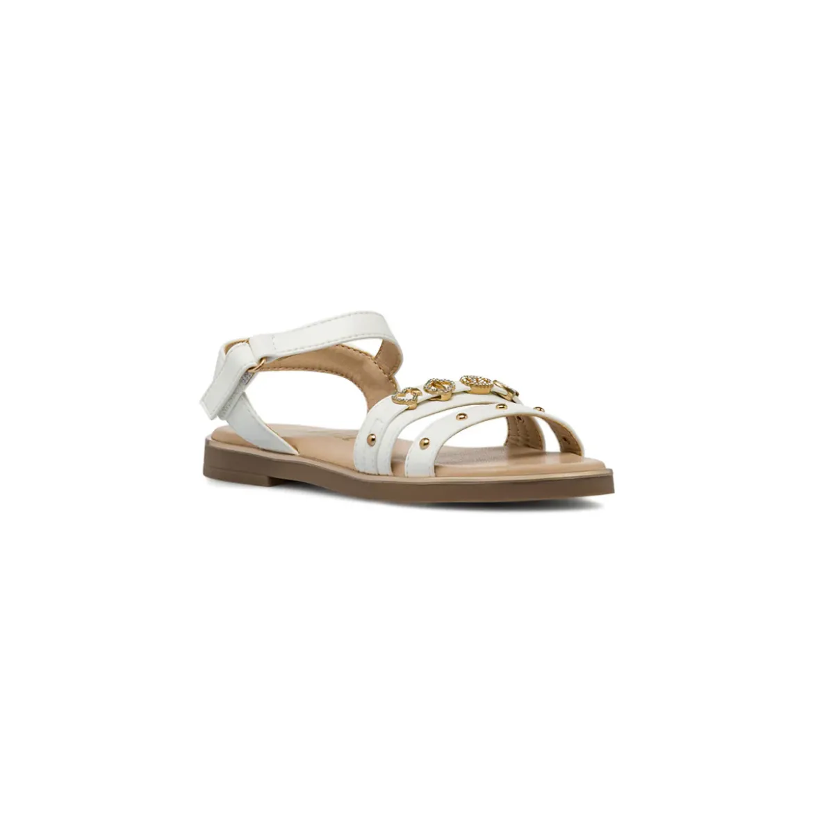 Sandali bianchi da Ragazza con charms strass e borchie Dieci Baci