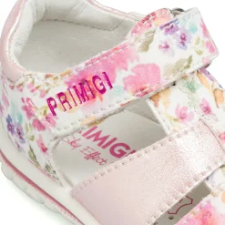 Sandali Bianchi e rosa da Bambina Primi Passi con stampa fiori Primigi