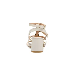 Sandali bianco off-white da Donna con tacco e inserti oro Lora Ferres