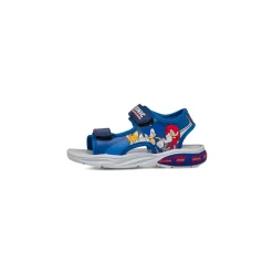 Sandali blu da Bambino con chiusura a strappo e stampa Sonic