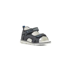 Sandali blu da Bambino con sottopiede in pelle e logo Lumberjack