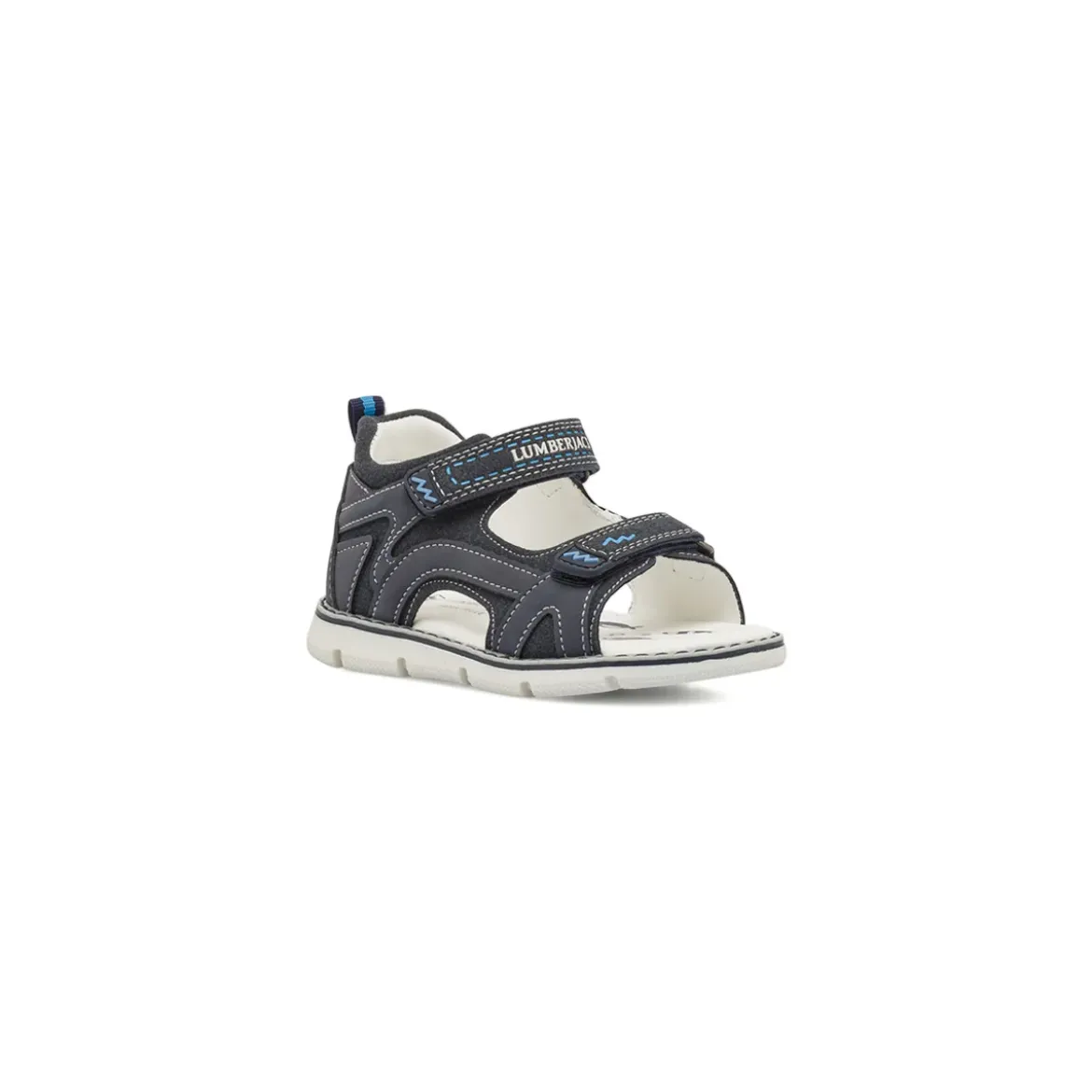 Sandali blu da Bambino con sottopiede in pelle e logo Lumberjack