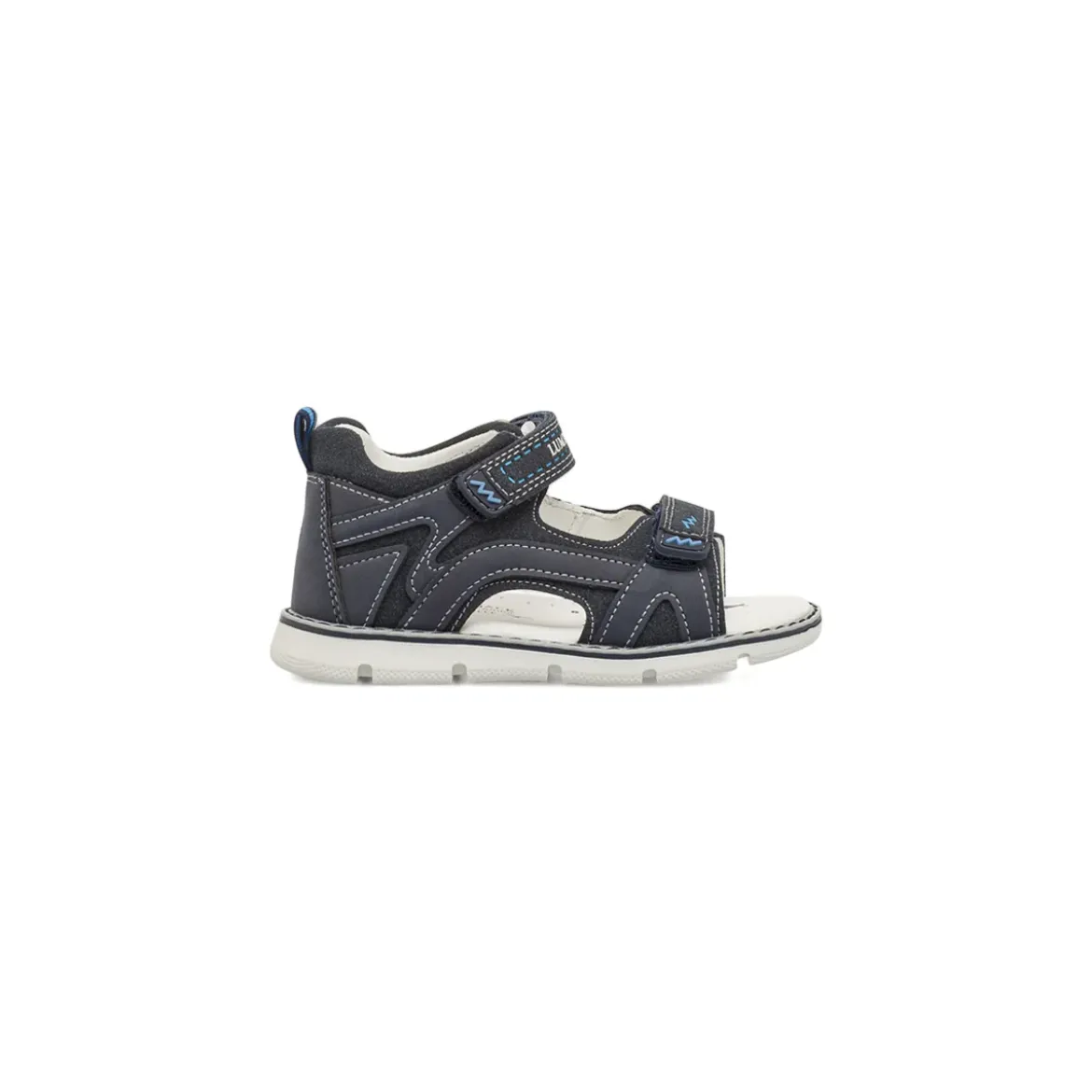 Sandali blu da Bambino con sottopiede in pelle e logo Lumberjack