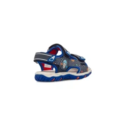 Sandali blu da Bambino con stampe colorate e strappo in velcro Space Boy