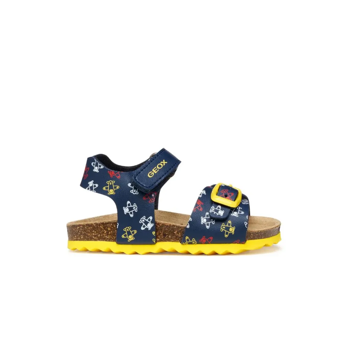 Sandali Blu da Bambino con stampa aeroplani e suola traspirante Geox
