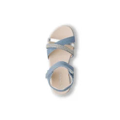 Sandali blu effetto jeans da Bambina e Ragazza con Strass Dieci Baci
