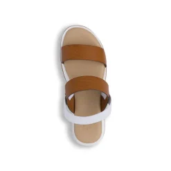 Sandali Comfort color Cuoio da Donna con doppia fascia P Soft