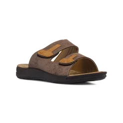 Sandali Comfort Marroni da Uomo con Doppie fasce a strappo Riposella