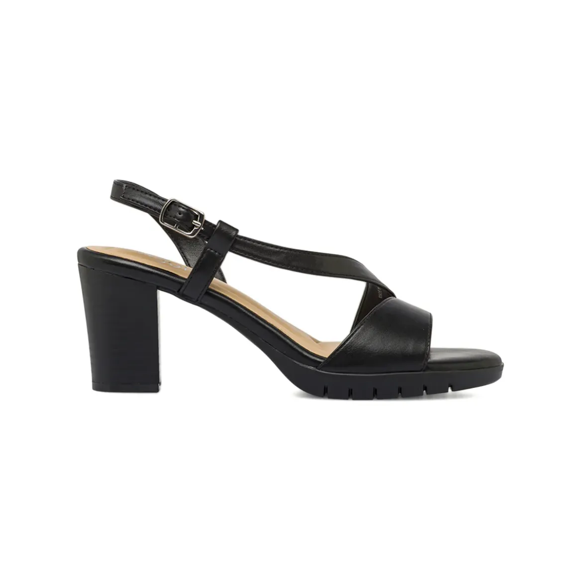 Sandali Comfort Neri da Donna con tacco 8 cm e plateau P Soft