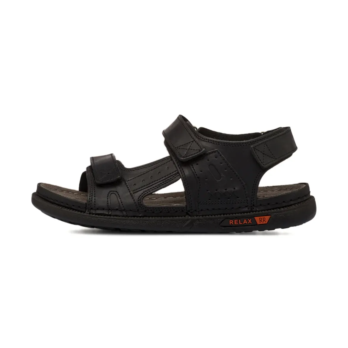 Sandali comfort neri da Uomo in pelle con chiusura a strappo P Soft