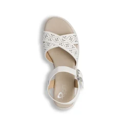 Sandali con zeppa comfort bianchi da Donna con fasce traforate P Soft