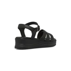 Sandali con Zeppa comfort neri da Donna con fibbia P Soft
