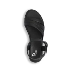 Sandali con Zeppa comfort neri da Donna con fibbia P Soft