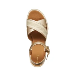 Sandali con zeppa oro da Donna con suola traspirante Geox