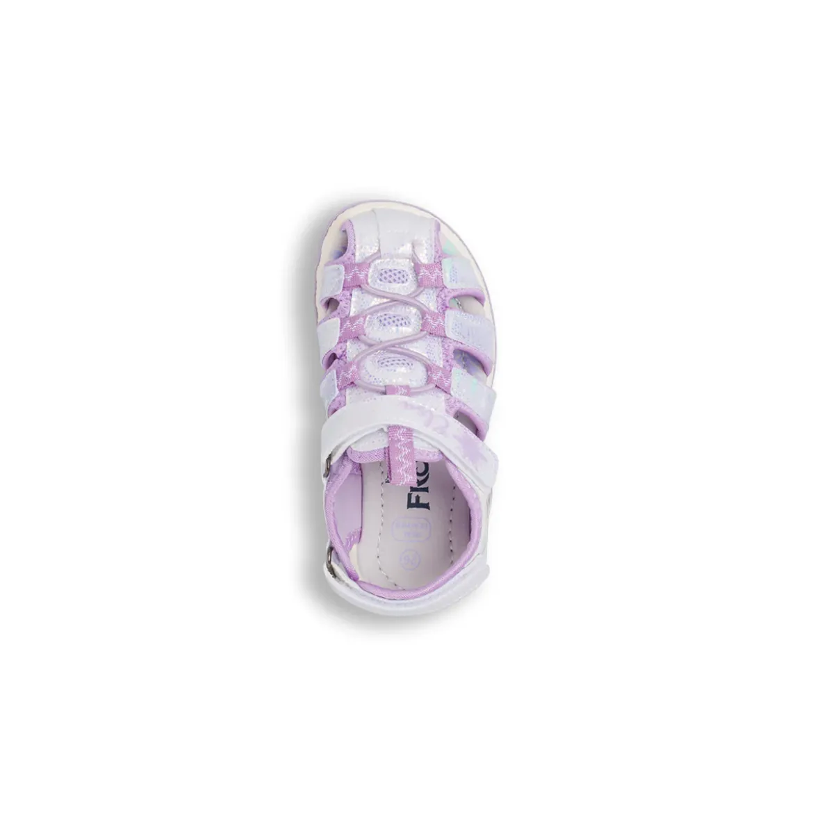 Sandali da Bambina bianchi e lilla glitter con soletta in pelle Frozen