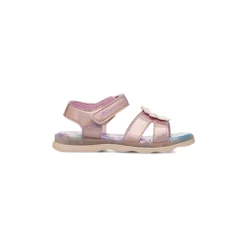 Sandali da Bambina rosa metallizzato con applicazione fiore frontale Frozen