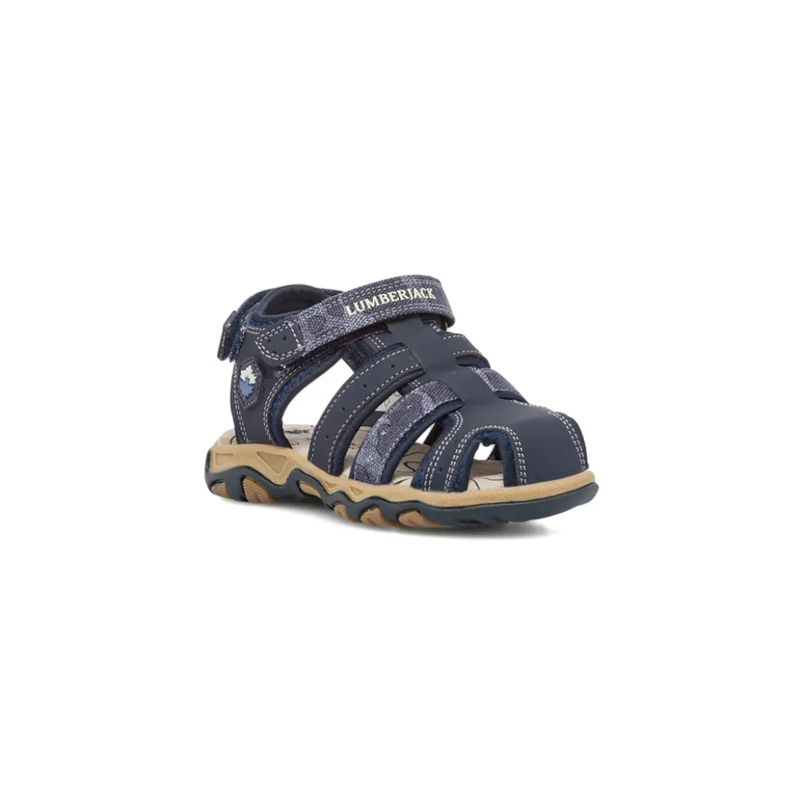 Sandali da bambino blu navy con logo Lumberjack Levi