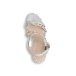 Sandali da Donna Argento con strass tacco a colonna 11 cm Lora Ferres