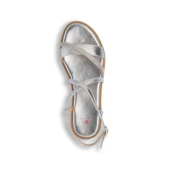 Sandali Flat Argento da Donna con dettaglio strass Gioiello Swish Jeans