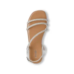 Sandali Flat da Donna Argento con strass e punta squadrata Lora Ferres