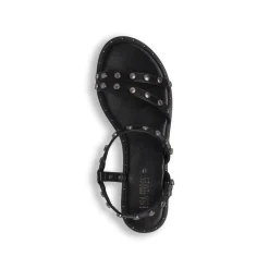 Sandali flat da Donna neri con borchie e cinturino Lora Ferres