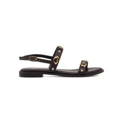 Sandali Flat Donna Marroni con applicazioni gioiello Lora Ferres