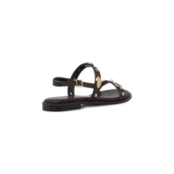 Sandali Flat Donna Marroni con applicazioni gioiello Lora Ferres