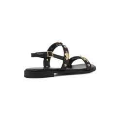 Sandali Flat Donna Neri con borchie gioiello Lora Ferres