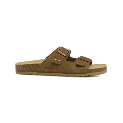 Sandali flat Marroni Donna effetto scamosciato con fibbie Lumberjack
