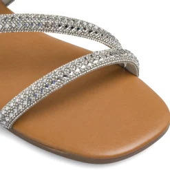 Sandali gioiello bassi da Donna argento con strass Lora Ferres