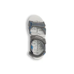 Sandali grigi da Bambino con inserti blu e doppio strappo Superga