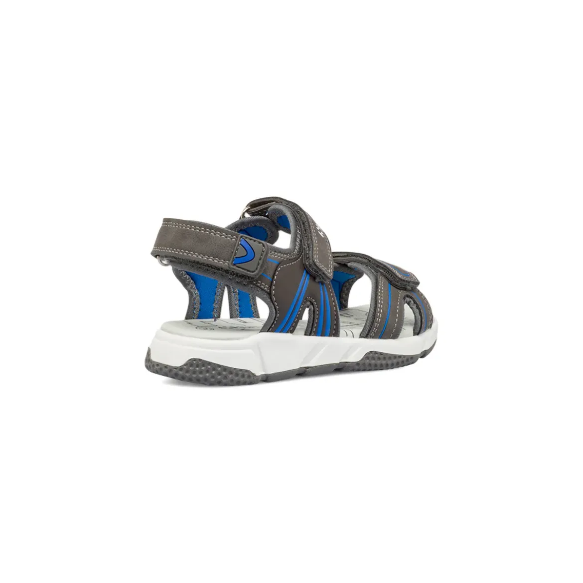Sandali grigi da Bambino con inserti blu e doppio strappo Superga