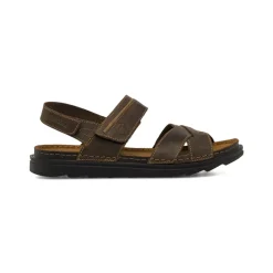 Sandali marroni da Uomo in pelle con cinturini a strappo Lumberjack