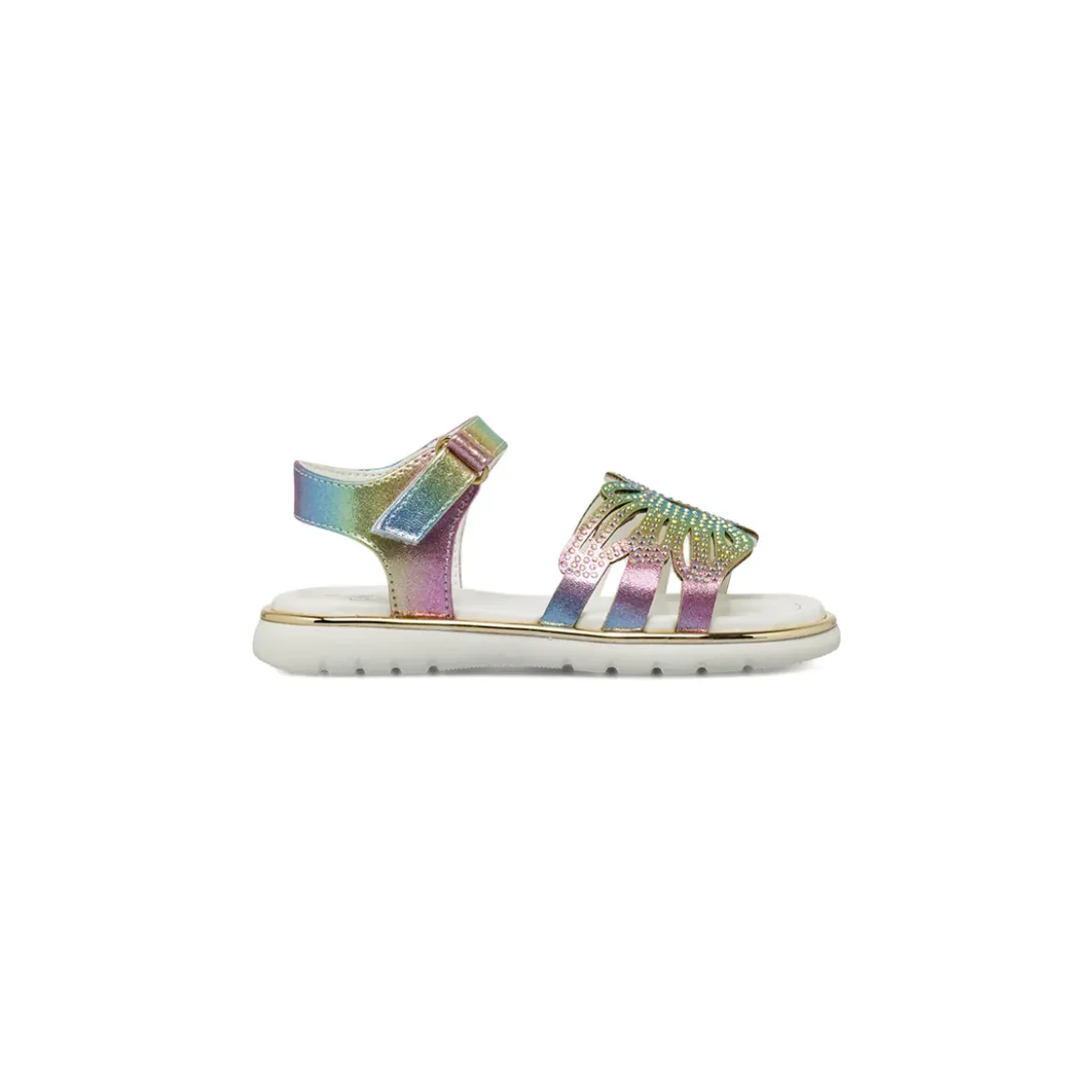 Sandali multicolore Bambina con farfalla e strass Le scarpe di Alice
