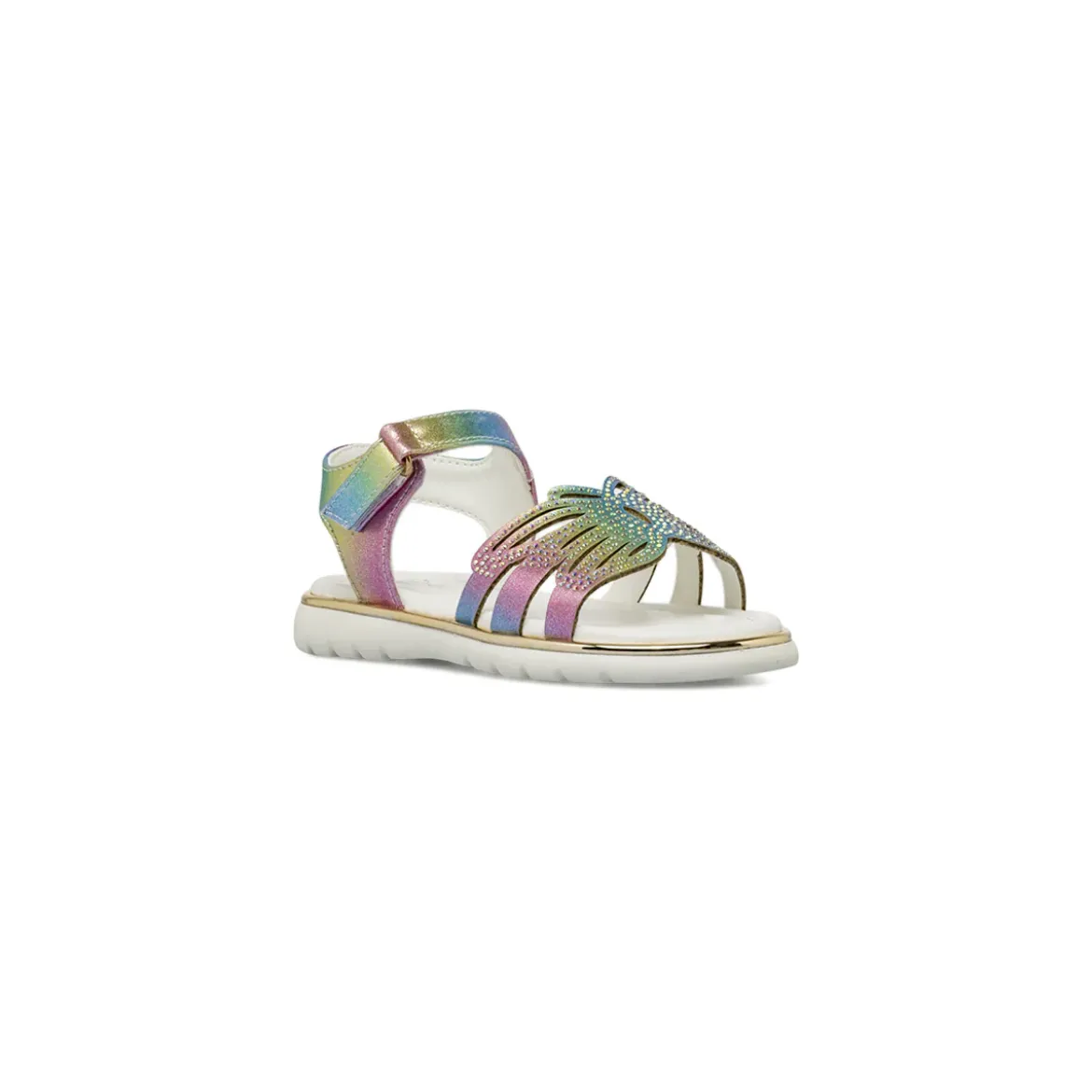 Sandali multicolore Bambina con farfalla e strass Le scarpe di Alice