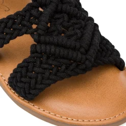 Sandali neri da Bambina e Ragazza Dieci Baci con Intreccio effetto Crochet