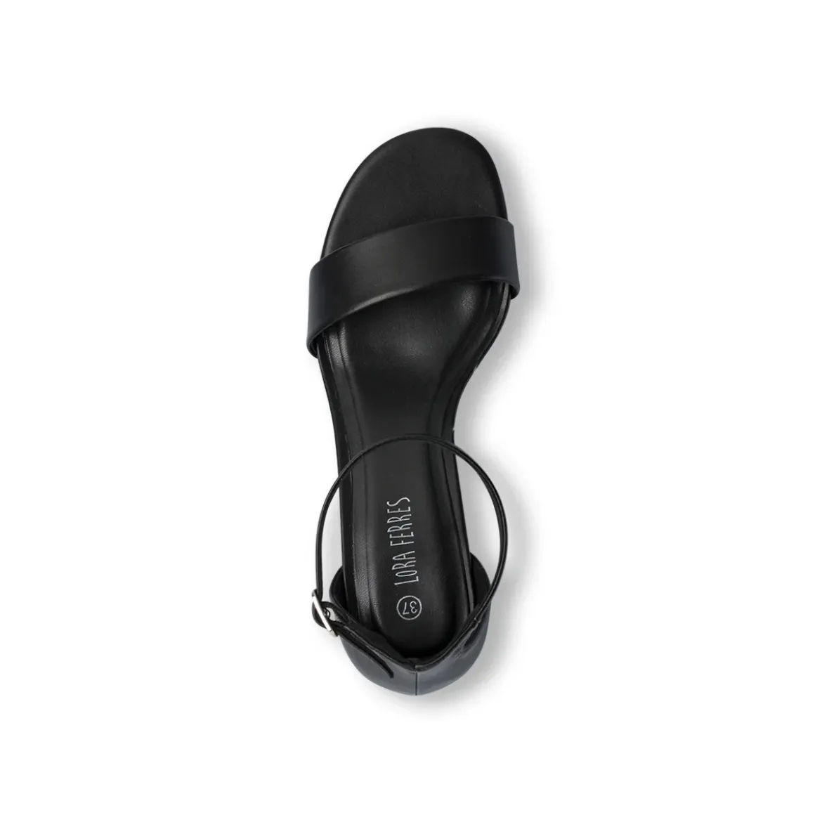 Sandali neri da donna con tacco a blocco 6 cm Lora Ferres
