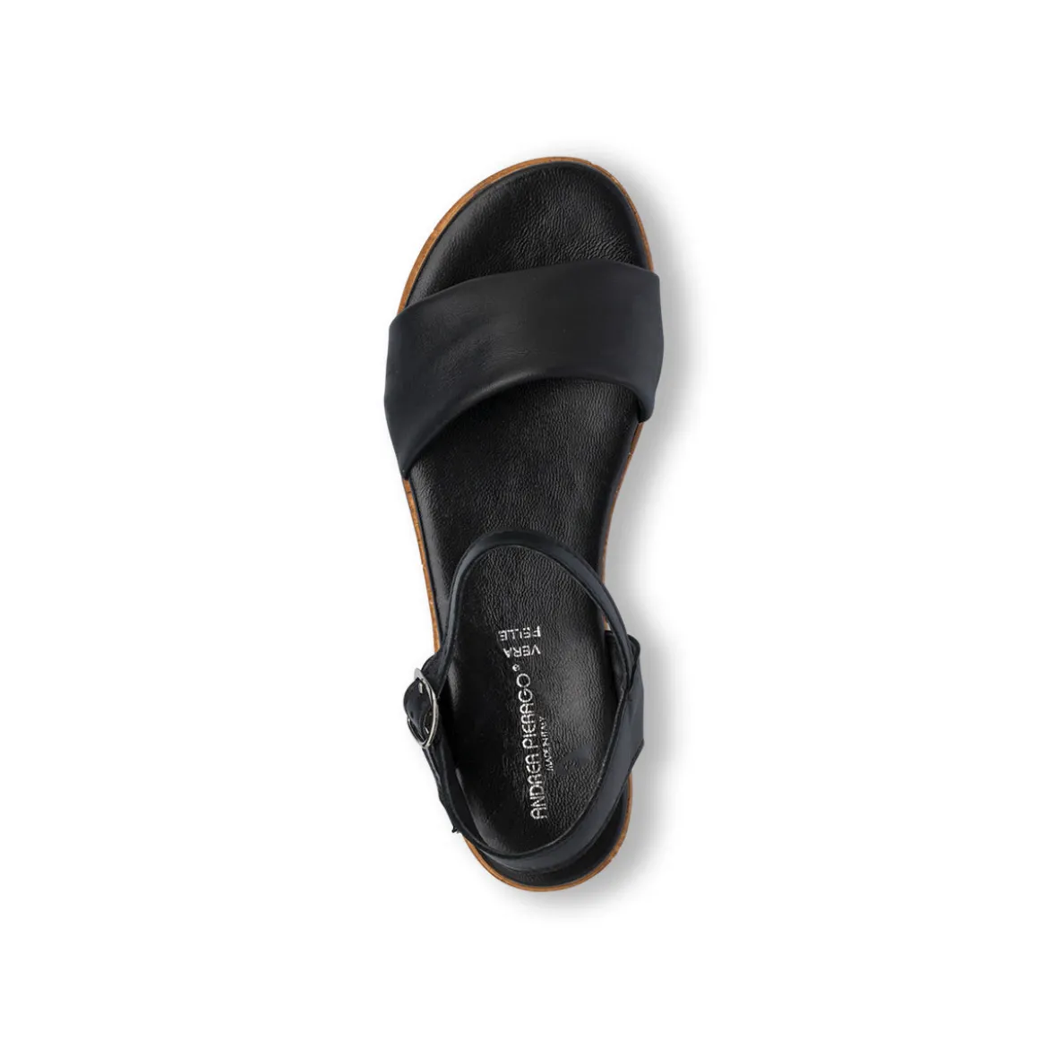 Sandali Neri da Donna in pelle con Cinturino e suola Platform Primopiano