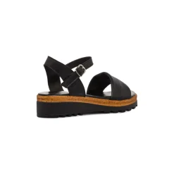 Sandali Neri da Donna in pelle con Cinturino e suola Platform Primopiano