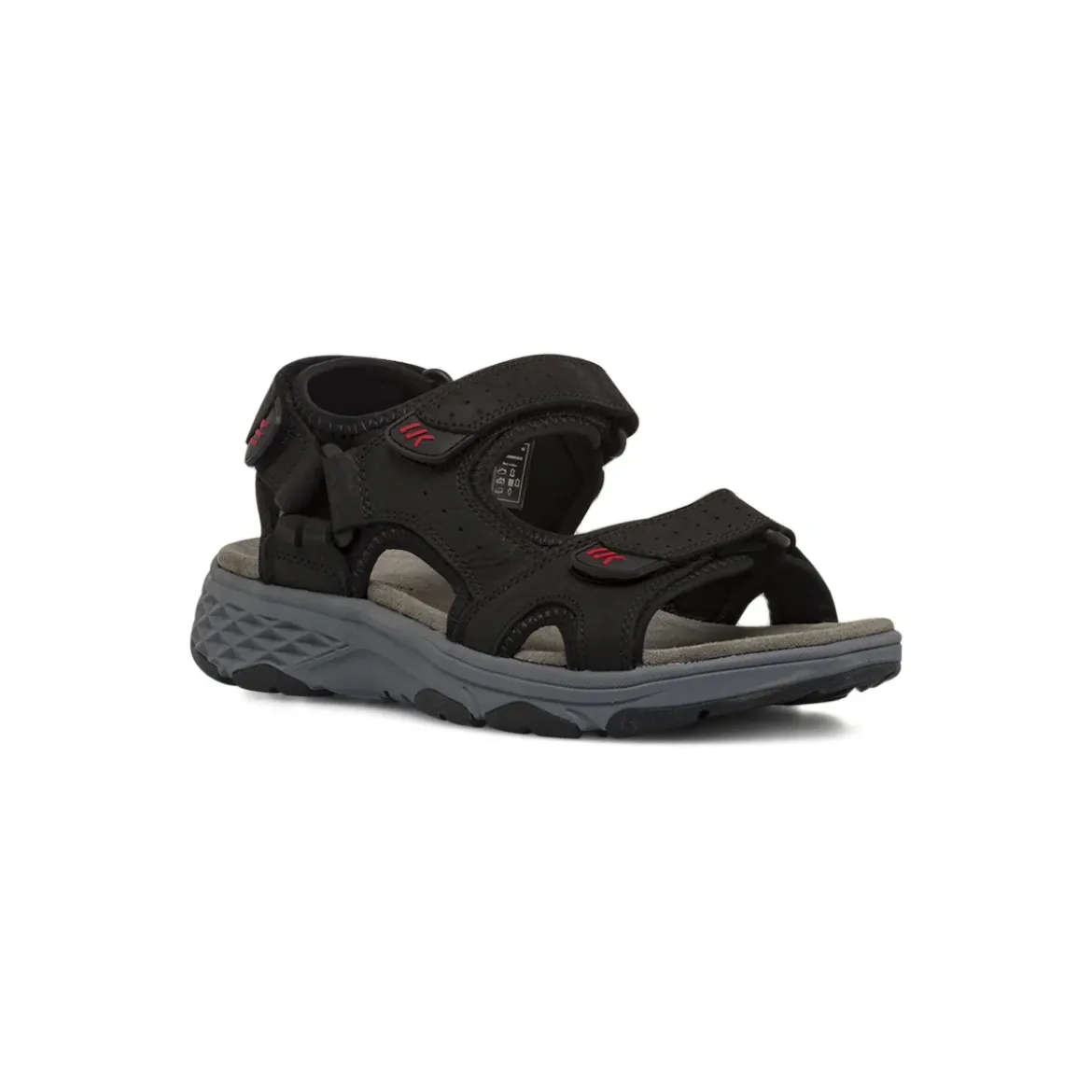 Sandali neri da Uomo con strappo e soletta in pelle Lumberjack