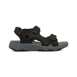 Sandali neri da Uomo con strappo e soletta in pelle Lumberjack